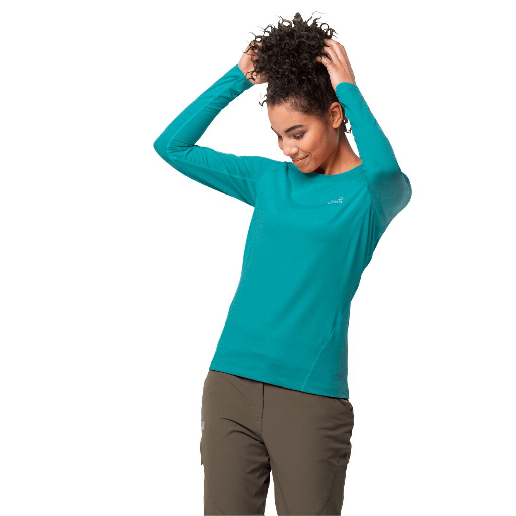 Jack Wolfskin SKY FLEX LONGSLEEVE Haut Femme Turquoise Clair - NMPTWDS-06